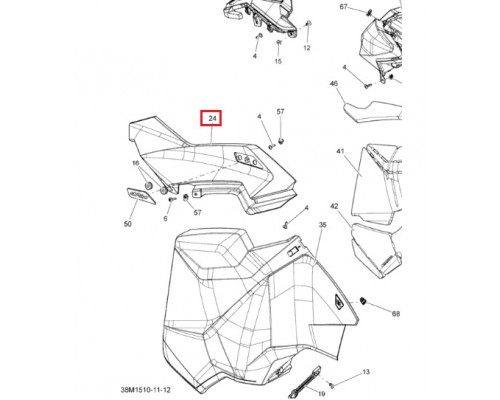 517305240 Панель Капота Левая Черная Для Ski Doo