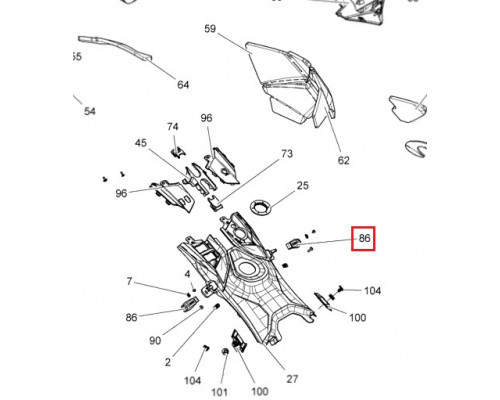 517305279 Защёлка Пластиковой Боковой Панели Для Ski-Doo