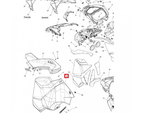 517305580 Панель Пластиковая Левая Лимонная Для Ski Doo