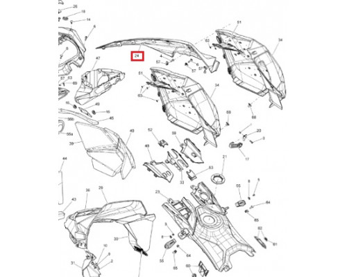 517305625 Панель Капота Правая Оранжевая Для Ski Doo