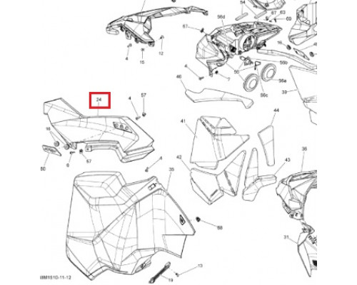 517305626 Панель Капота Левая Оранжевая Для Ski Doo