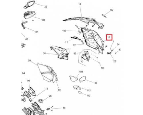 517305679 Боковая Панель Правая Красная Для Ski Doo SUMMIT, FREERIDE