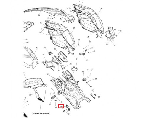 517305722 Защелка Боковой Панели Левая Для Ski Doo 517305494, 517305145