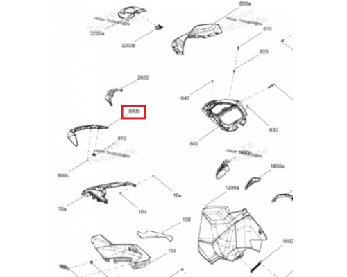 517305808 Основание Ветрового Стекла Ярко-Желтое Для Ski Doo