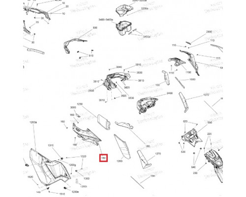 517306008 Боковая Панель Капота Левая Черная Для Ski Doo Gen4