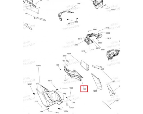 517306010 Боковая Панель Капота Левая Желтая Для Ski Doo Gen4