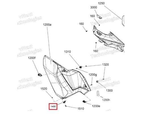 517306310 Защелка Панели Левая Для Ski Doo Gen4