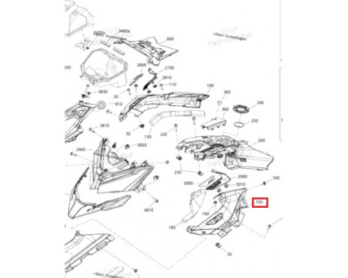 517306727 Панель Капота Левая Белая Для Ski Doo Gen4 517306239