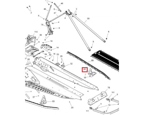 518326654 Кронштейн Правого Верхнего Катка Гусеницы Для Ski Doo