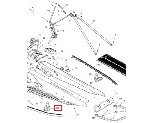 518326655 Кронштейн Левого Верхнего Катка Гусеницы Для Ski Doo