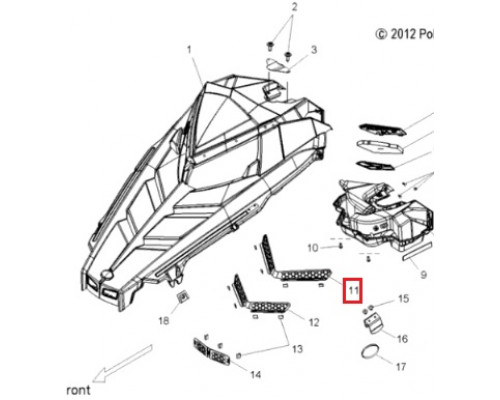 5255069 Вентиляционная Решетка Капота Для Polaris RMK