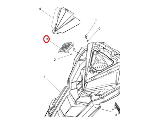 5258828 Вентиляционная Сетка Капота Для Polaris AXYS