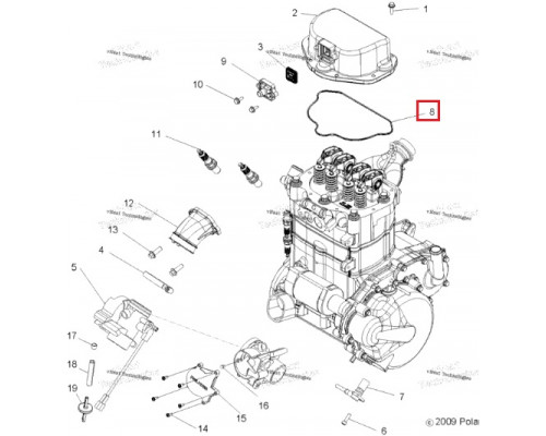 5412836 Прокладка крышки клапанов Sportsman 800 5412632, 5412836