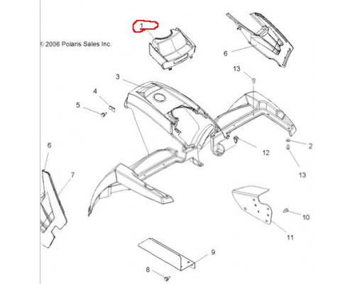 5436715-177 Cover, Front, Black Metallic