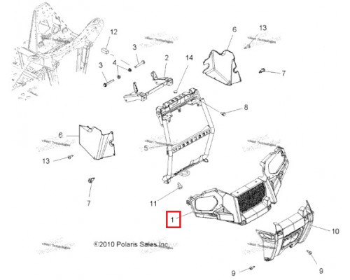 5438559-070 Бампер Пластиковый Для Polaris