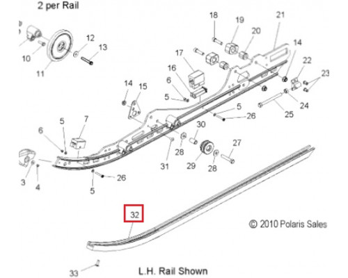 5521633-309 Склизы Белые Для Polaris