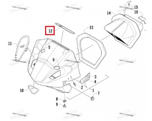 5606-826 Вентиляционная Сетка Внутренняя Для Arctic Cat SNO PRO