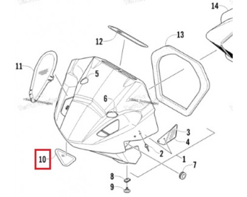 5606-841 Вентиляционная Сетка Нижняя Левая Для Arctic Cat SNO PRO