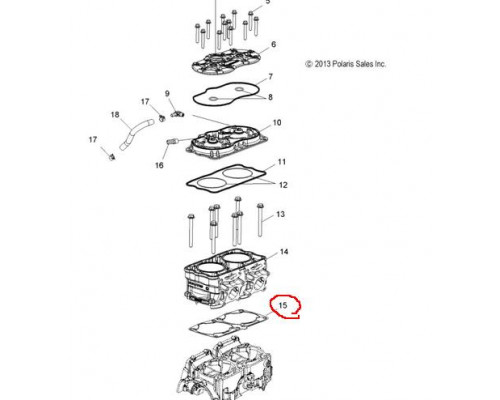 5813826 Прокладка Под Блок Цилиндров Для Polaris