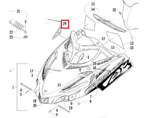 6606-239 Впускная Сетка Капота Левая Для Arctic Cat