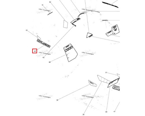 704904431 Наклейка Outlander Для BRP Can Am Outlander G2 2015-2016