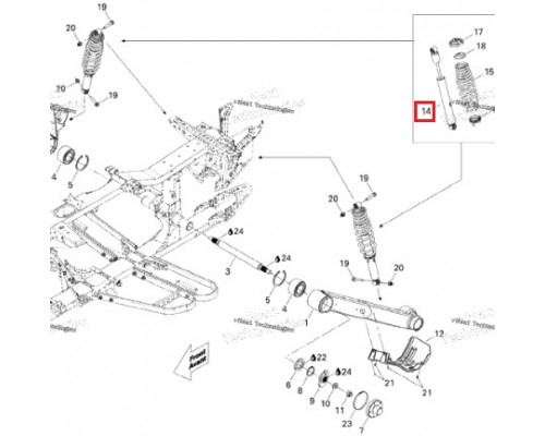 706000792 Амортизатор задний Outlander 400-800 G1, 706000792