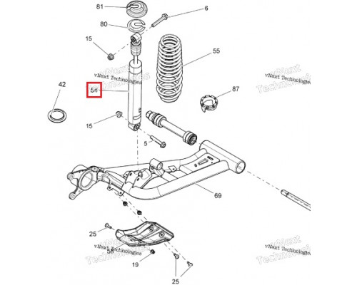 706000970 Амортизатор задний Outlander 650-1000 G2, 706000970