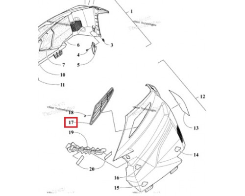7606-641 Вентиляционная Панель Верхняя Левая Для Arctic Cat