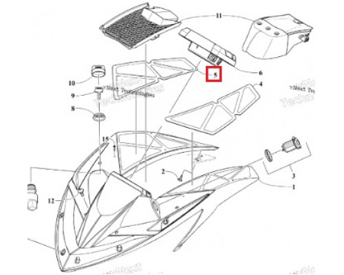 7606-922 Вентиляционная Сетка Правая Для Arctic Cat 2019