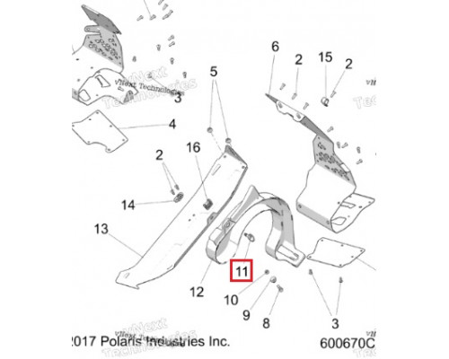 7662246 Фиксатор Пластика Для Polaris