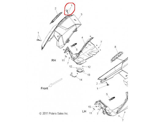 7710634 Шайба Фиксатора Боковой Панели Для Polaris