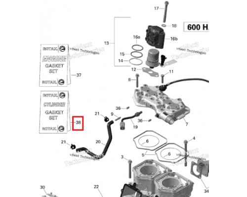 09-710303 SPI Комплект Прокладок Двигателя Rotax 600 E-TEC Для Ski Doo 420889928