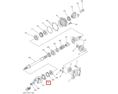 AT-03584 SPI Комплект сальников редуктора для Yamaha 93102-35380-00