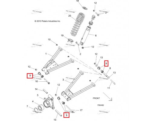 AT-04144 SPI Втулки Подвески Для Polaris 5436505, 5436832, 5439874