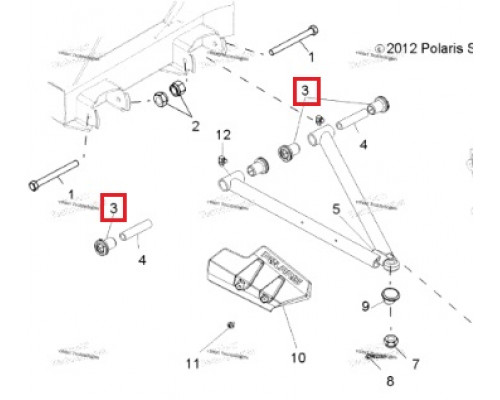 AT-04508 SPI Втулки Подвески Для Polaris 5436505, 5436832, 5439874, 5450095