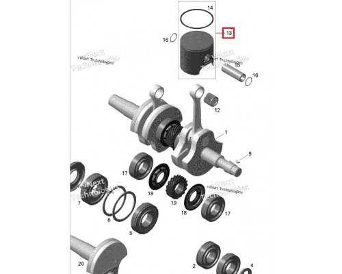 09-785-02 SPI Поршень +0,5 мм Для Ski Doo Rotax 593