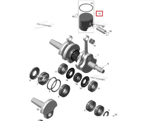 09-785-04 SPI Поршень +1,0 мм Для Ski Doo Rotax 593