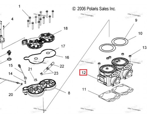 FL1325 LA SLEEVE Гильза Цилиндра 3021718 Для Polaris 600