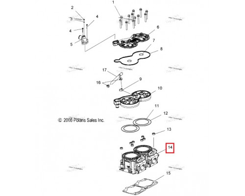 FL1327 LA SLEEVE Гильза Цилиндра 3022305, 3022663 Для Polaris 600