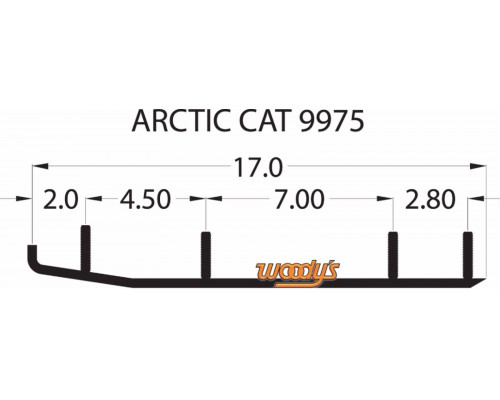 HSA-9975 WOODYS Коньки 4' Для Лыж Для Arctic Cat 2703-375, 0703-871, 1703-218
