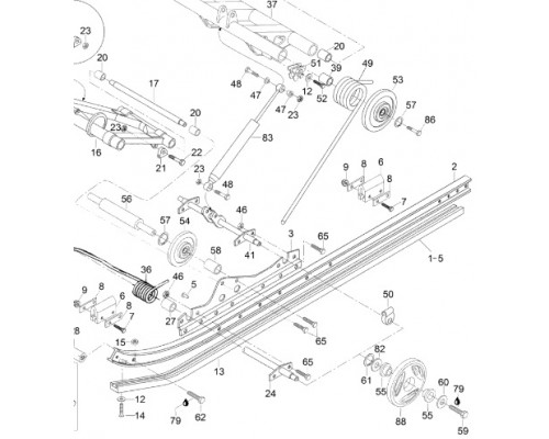 M549582 Склизы Черные Для Ski Doo Skandik