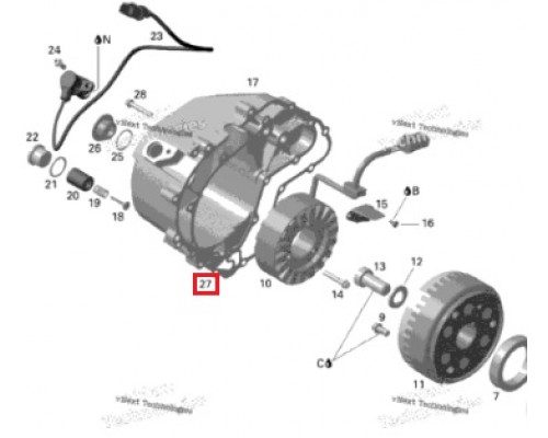 NA-80000CG2 Namura Прокладка Крышки Генератора Для Ski Doo 420651200, 420651201