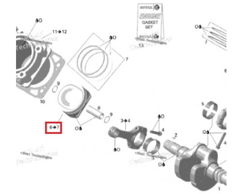 NA-80001 Namura Поршень Стандарт Для Ski Doo 420296775, 420685714, 420296770