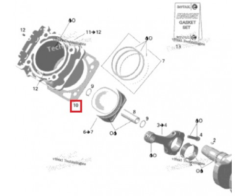 S410089006001 ATHENA Прокладка Под Цилиндр Двигателя Для Ski Doo 420630210