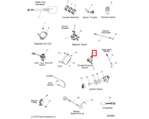 SM-01277 SPI Датчик Положения Дроссельной Заслонки ДПДЗ TPS Для Polaris 3131751