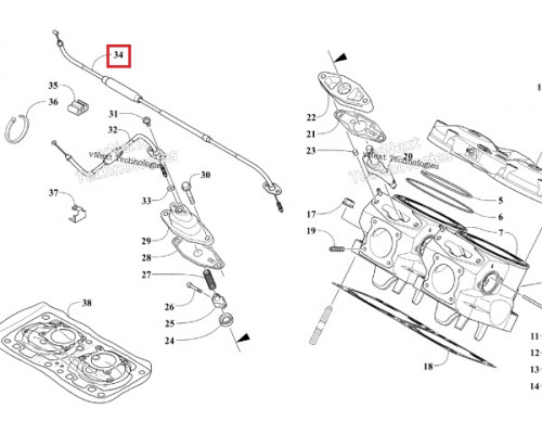 SM-05213 SPI Кабель Выпускного Клапана Для Arctic Cat 8000 0909-046