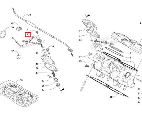 SM-05226 SPI Кабель Выпускного Клапана Для Arctic Cat 8000 0909-047