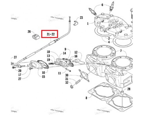 SM-05278 SPI Кабель Выпускного Клапана Для Arctic Cat 3007-247