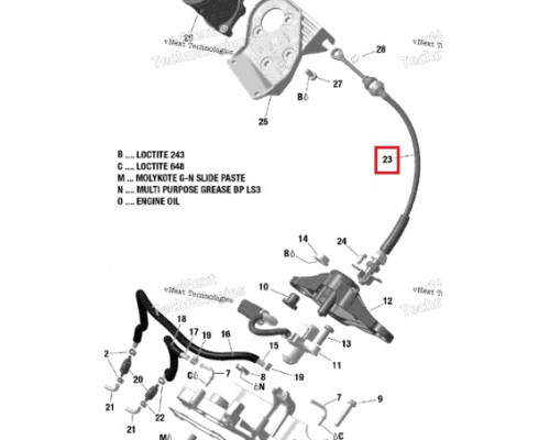 SM-05280 SPI Кабель Выпускного Клапана Для Ski Doo 420997032, 420997033