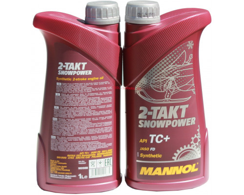 1430 MANNOL SNOWPOWER Моторное Синтетическое 2Т Двухтактное Масло 1 Литр